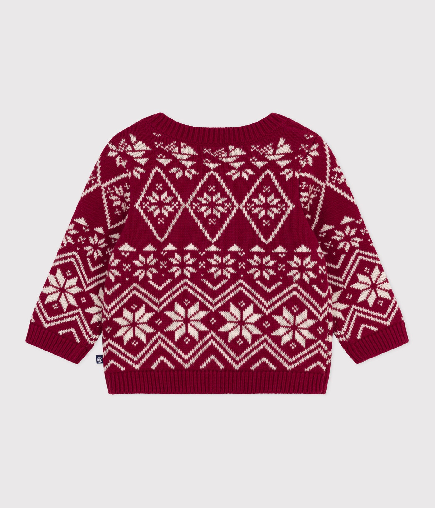 BABIES' PATTERNED WOOL AND COTTON JUMPER