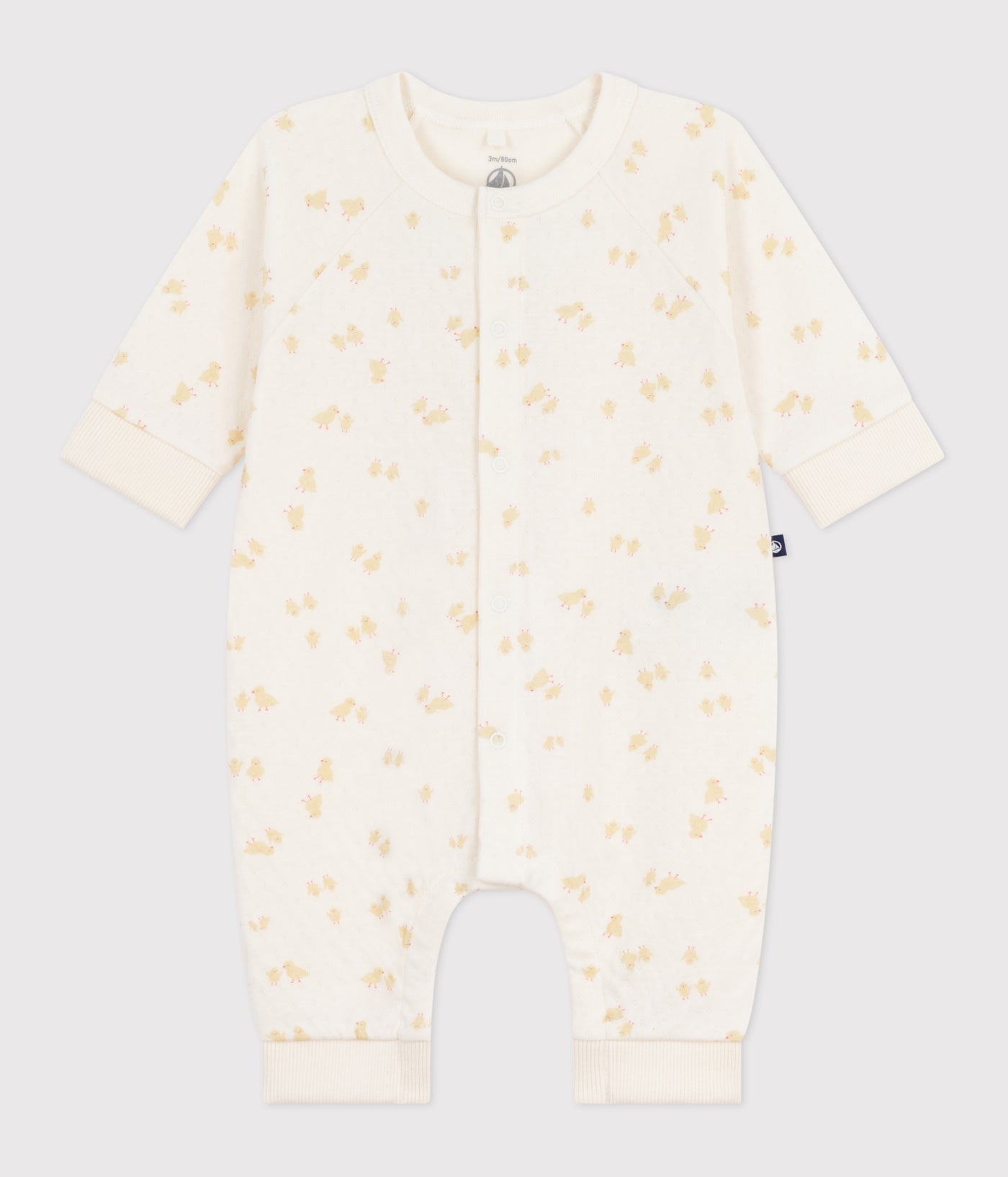 BABIES' COTTON PLAYSUIT WITH PRINTED CHICKS