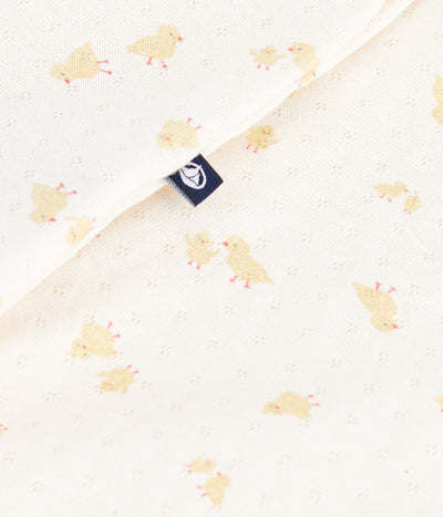 BABIES' COTTON PLAYSUIT WITH PRINTED CHICKS