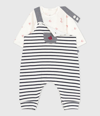 BABY UNISEX ORGANIC COTTON DUNGAREES AND BODYSUIT 2-PC SET