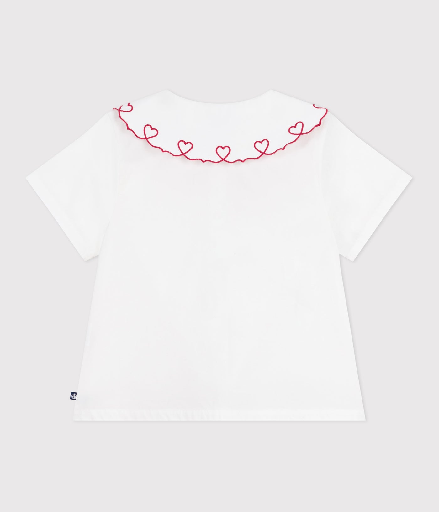 CHILDREN'S SHORT-SLEEVED BLOUSE IN PLAIN COTTON POPLIN.