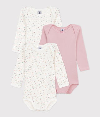 BABY GIRL'S ORGANIC COTTON BODYSUIT - 3-PACK