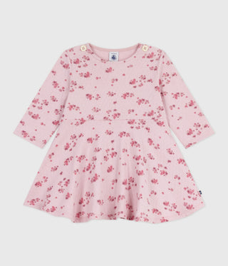 BABY GIRL'S ORGANIC COTTON TUBE KNIT DRESS