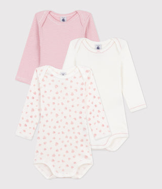 BABY GIRL'S ORGANIC COTTON BODYSUIT - 3-PACK