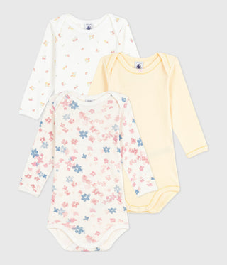 BABY GIRL'S ORGANIC COTTON BODYSUIT - 3-PACK