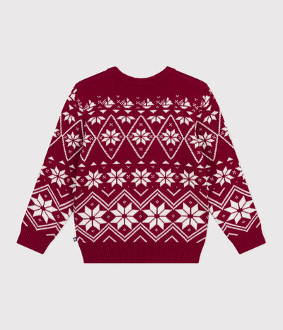 CHILDREN'S PATTERNED WOOL AND COTTON JUMPER