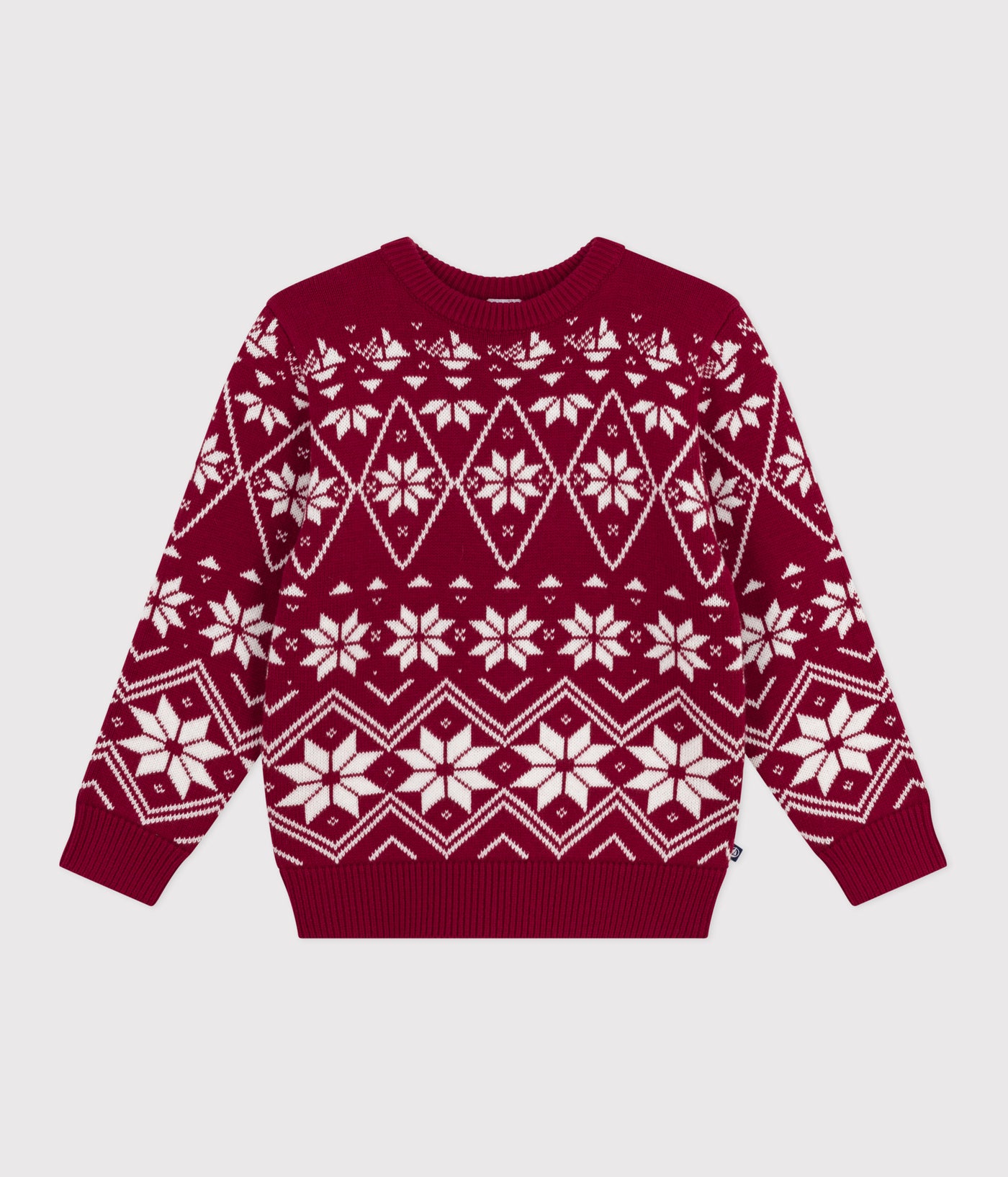 CHILDREN'S PATTERNED WOOL AND COTTON JUMPER