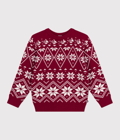 CHILDREN'S PATTERNED WOOL AND COTTON JUMPER