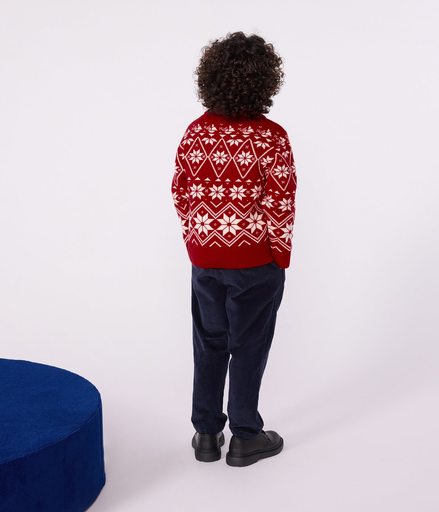 CHILDREN'S PATTERNED WOOL AND COTTON JUMPER