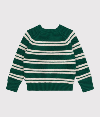 CHILDREN'S STRIPY JUMPER IN WOOL AND COTTON