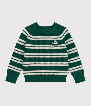 BOY'S WOOL KNIT SWEATSHIRT IN STRIPES