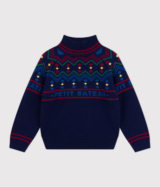 BOY'S WOOL JACQUARD KNIT SWEATSHIRT