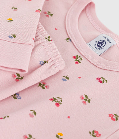 CHILDREN'S PYJAMAS IN COTTON WITH A FLOWER PRINT AND SNUG-FITTING LEGS