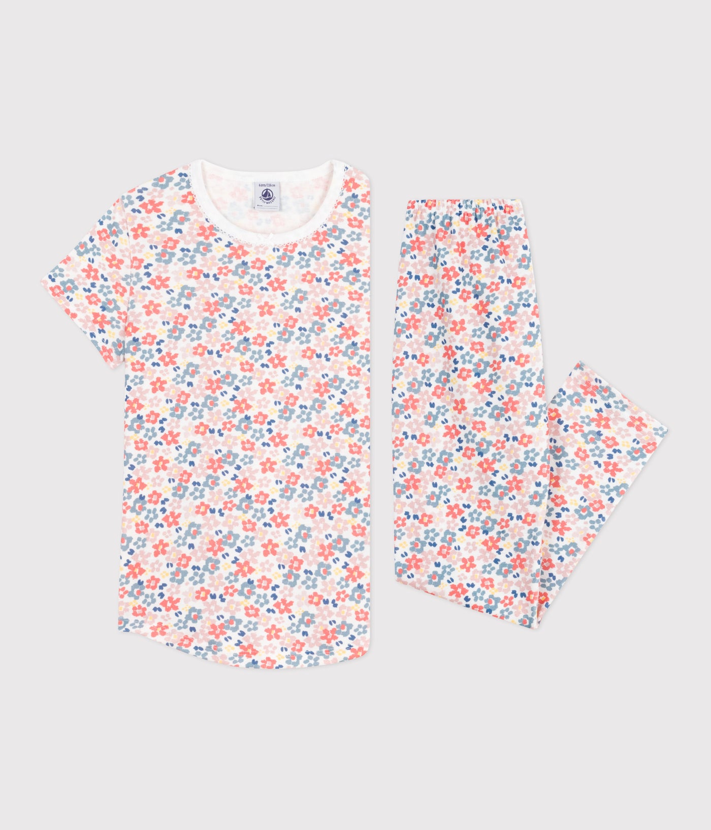 CHILDREN'S PRINTED COTTON PYJAMAS WITH SHORT SLEEVES AND LONG LEGS