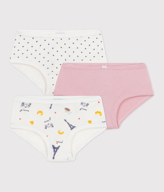 GIRL'S ORGANIC COTTON PANTIES - 3-PACK