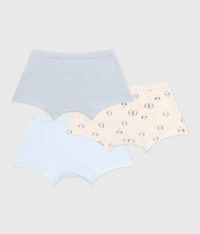 PACK OF CHILDREN'S PRINTED COTTON BOXERS WITH COVERED WAISTBANDS