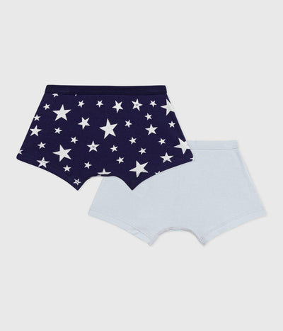 PACK OF CHILDREN'S STAR PRINT COTTON BOXERS WITH COVERED WAISTBANDS