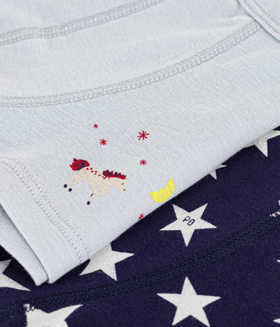 PACK OF CHILDREN'S STAR PRINT COTTON BOXERS WITH COVERED WAISTBANDS