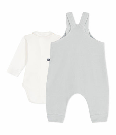 BABIES' DUNGAREES IN PLAIN COTTON WITH STYLISH DETAILS