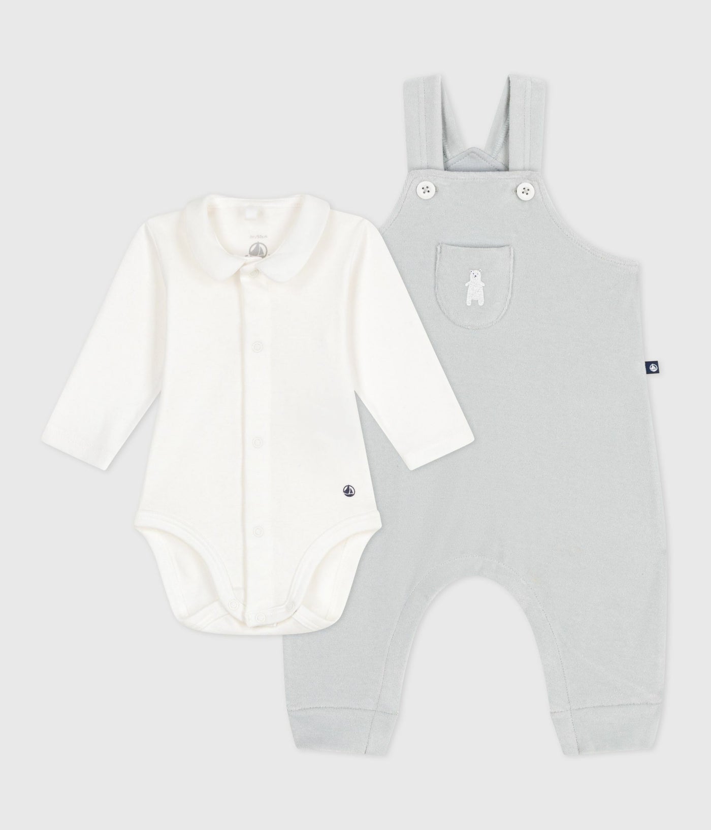 BABIES' DUNGAREES IN PLAIN COTTON WITH STYLISH DETAILS
