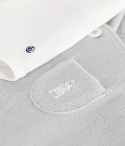 BABIES' DUNGAREES IN PLAIN COTTON WITH STYLISH DETAILS