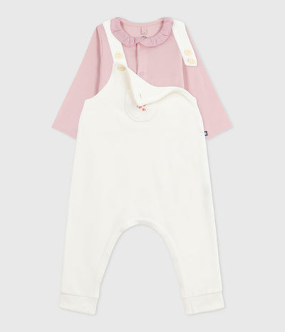 BABIES' DUNGAREES IN PLAIN COTTON WITH STYLISH DETAILS