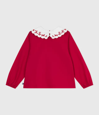 GIRL'S COTTON POPLIN BLOUSE