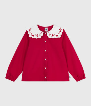 GIRL'S COTTON POPLIN BLOUSE