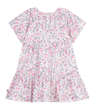 GIRL'S ORGANIC COTTON POPLIN DRESS IN FLORAL PRINT