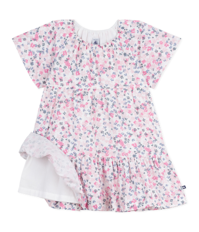 CHILDREN'S SHORT-SLEEVED PRINTED COTTON DRESS