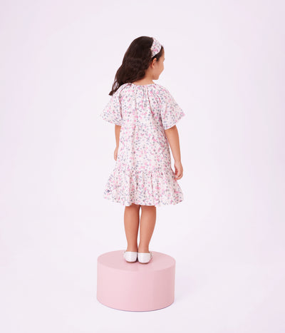 CHILDREN'S SHORT-SLEEVED PRINTED COTTON DRESS