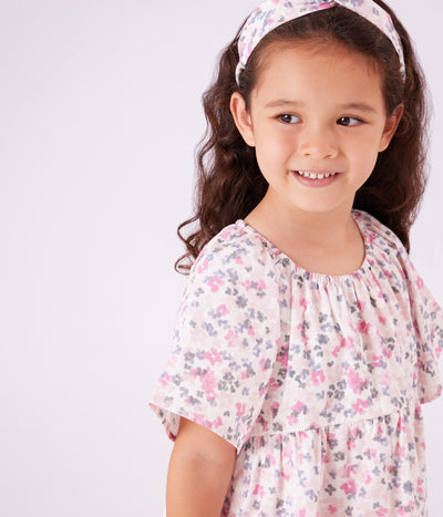 CHILDREN'S SHORT-SLEEVED PRINTED COTTON DRESS