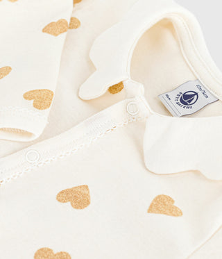 BABY GIRL'S ORGANIC COTTON FOOTLESS SLEEPSUIT