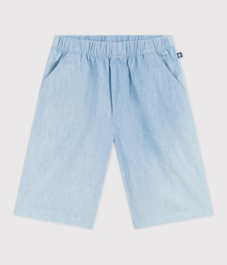 BOY'S LIGHTWEIGHT ORGANIC COTTON CHAMBRAY BERMUDA SHORTS