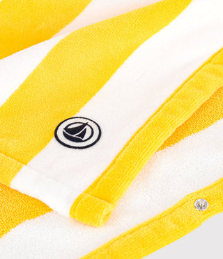 COTTON TERRY BATH PONCHO WITH STRIPES