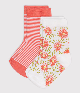 BABY GIRL'S COTTON JERSEY SOCKS - 2-PACK