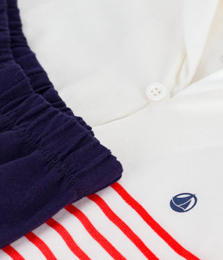 BABY BOY'S ORGANIC COTTON SAILOR COLLAR T-SHIRT AND SHORTS 2-PC SET