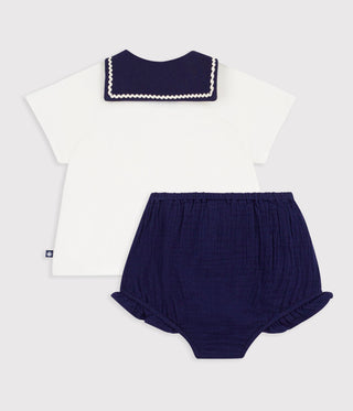 BABY GIRL'S 2-PIECE ORGANIC COTTON SET WITH BLOOMERS