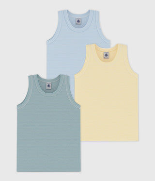 BOY'S' ORGANIC COTTON SINGLETS - 3-PACK