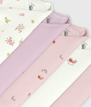BABY GIRL'S ORGANIC COTTON WRAPOVER BODYSUIT - 5-PACK