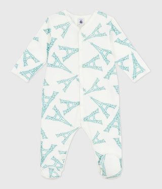 BABY BOY'S ORGANIC COTTON FOOTED SLEEPSUIT