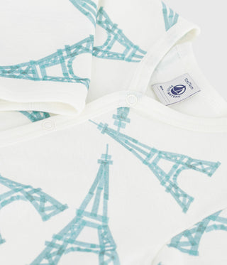 BABY BOY'S ORGANIC COTTON FOOTED SLEEPSUIT