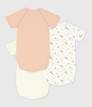 BABY GIRL'S ORGANIC COTTON WRAPOVER BODYSUIT - 3-PACK