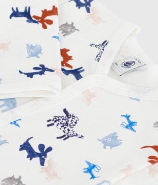 BABY BOY'S ORGANIC COTTON FOOTLESS SLEEPSUIT