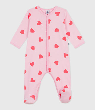 BABY GIRL'S ORGANIC COTTON FOOTED SLEEPSUIT