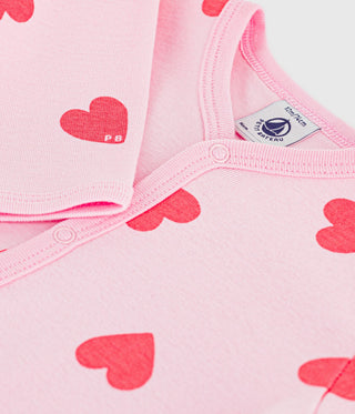 BABY GIRL'S ORGANIC COTTON FOOTED SLEEPSUIT