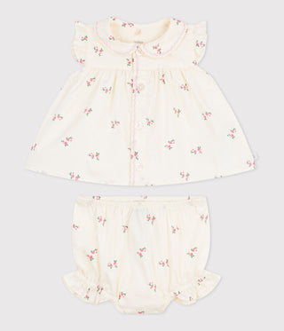 BABY GIRL'S ORGANIC COTTON BLOUSE AND SHORTS 2-PC SET