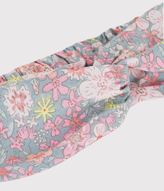 GIRL'S ORGANIC COTTON POPLIN HAIRBAND IN FLORAL PRINT
