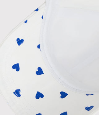 GIRL'S COTTON TWILL CAP IN HEART PRINT