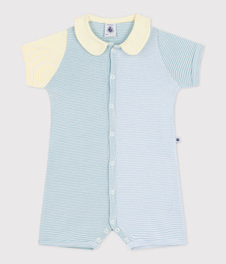 BABY BOY'S ORGANIC COTTON ROMPERS WITH A COLLAR